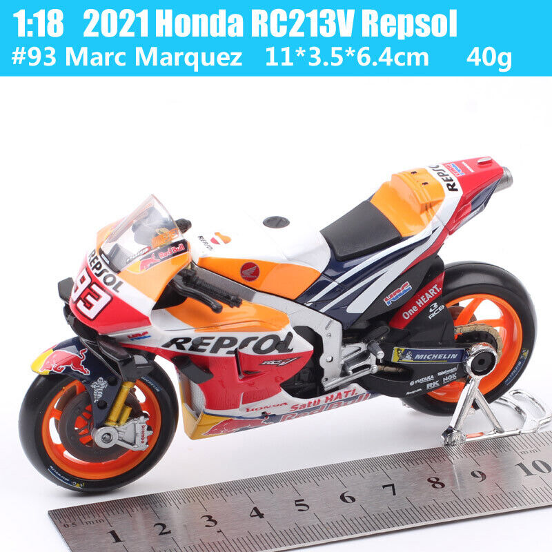 1/18 2021 Honda RC213V Repsol #93 Marc Marquez Motorcycle Bike MotoGP model