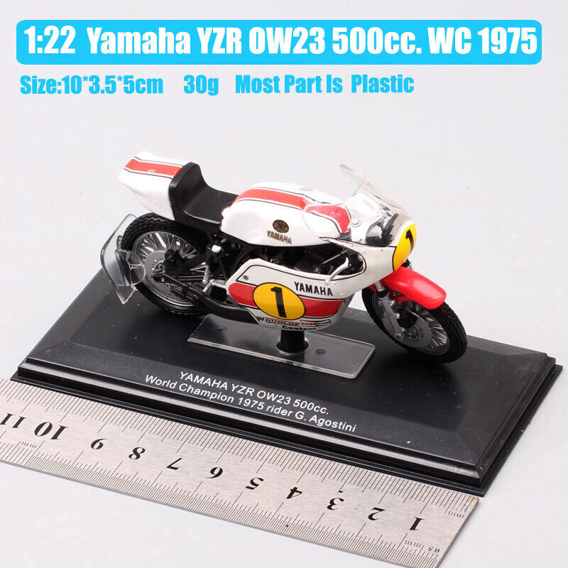 1/22 Yamaha YZR OW23 500cc WC 1975 rider G.Agostini GP bike Toy model motorcycle