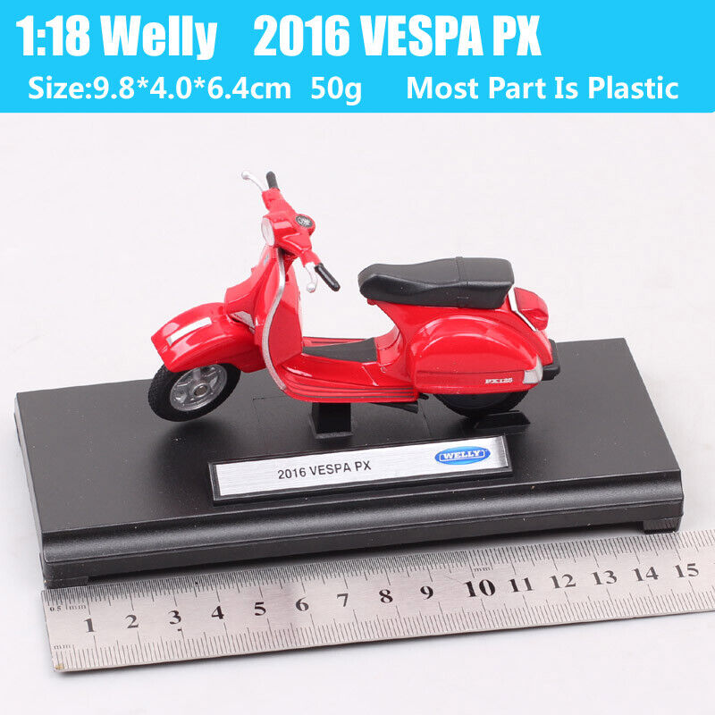 1:18 Scale Welly 2016 VESPA PX Scooter Motorcycle Diecast Toy Model Moto Bike