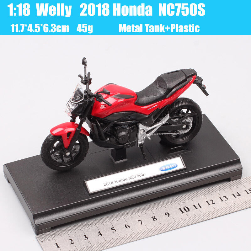 1/18 scales Welly 2018 Honda NC750S Diecast Toy motorcycle model Bike Replicas