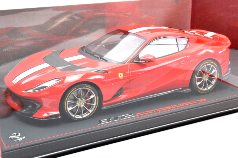 BBR 1/18 Models Rosso Corsa 2021 Ferrari 812 Competizione 1:18 Diecast Car P182071B1
