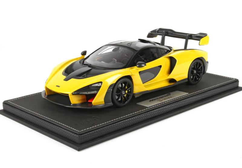 BBR 1/18 Mclaren Senna - Volcano Yellow black interior -Resin Car Model Limited 50 Pieces