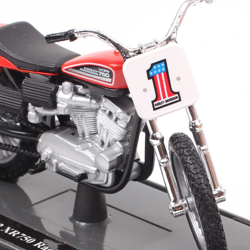 1/18 Maisto Mini 1972 Harley XR750 Flat Tracker Racing Bike #1 Model Motorcycle