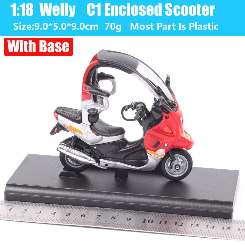 1/18 Welly BMW C1 125 Executive Scooter Bike Diecast Toy Motorcycle