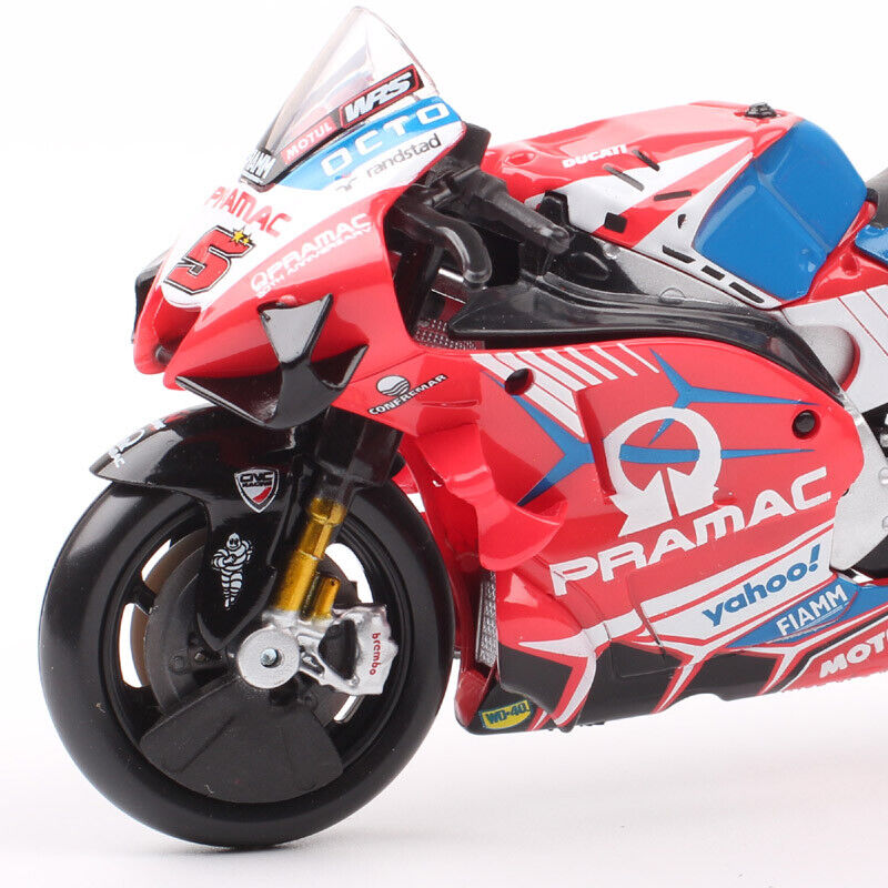 1/18 2021 Ducati Desmosedici GP21 Pramac #5 Johann Zarco Motorcycle Model Toy