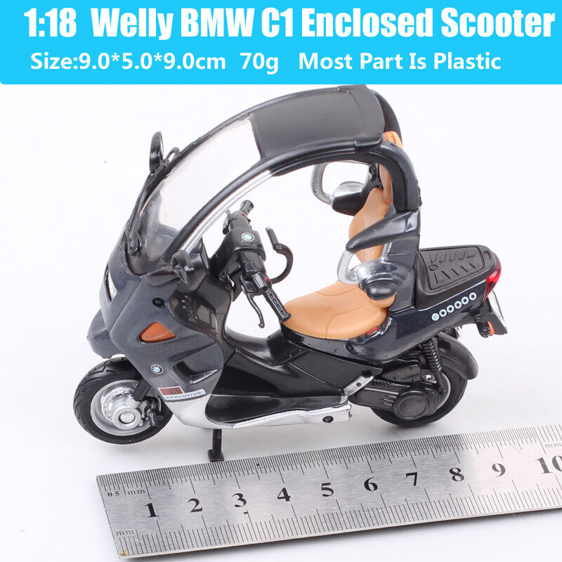 1/18 Scale Welly BMW C1 125 Executive Scooter Bike Diecast Toy Motorcycle Models