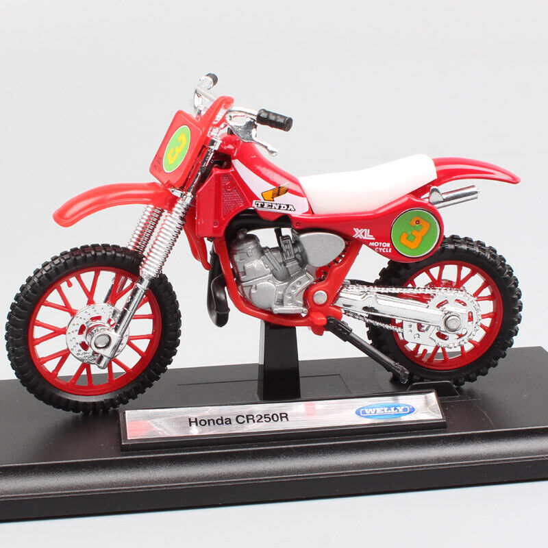 1/18 Welly #3 Honda CR250R Motocross Motorcycle Model Toy Dirt