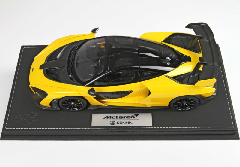 BBR 1/18 Mclaren Senna - Volcano Yellow black interior -Resin Car Model Limited 50 Pieces