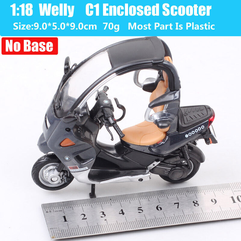 1/18 Welly BMW C1 125 Scooter Diecast Toy Motorcycle Model Bike Black