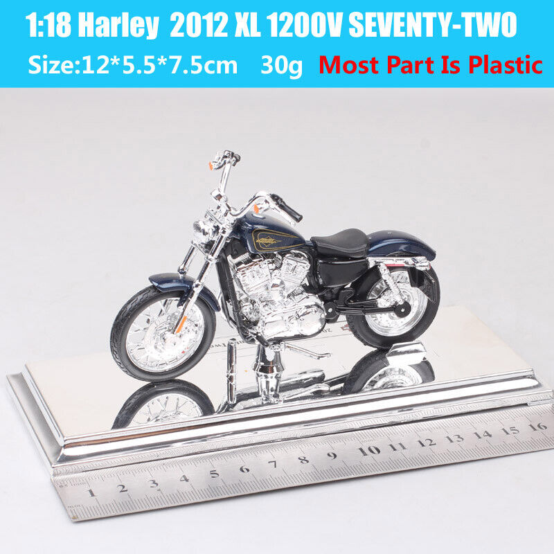 1/18 Maisto 2012 Harley XL 1200V SEVENTY-TWO 72 Model Motorcycle Chorme Blue