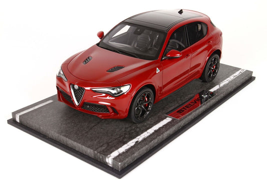 BBR 1/18 Alfa Romeo Stelvio Quadrifoglio- Rosso Competizione with Showcase - Resin Model