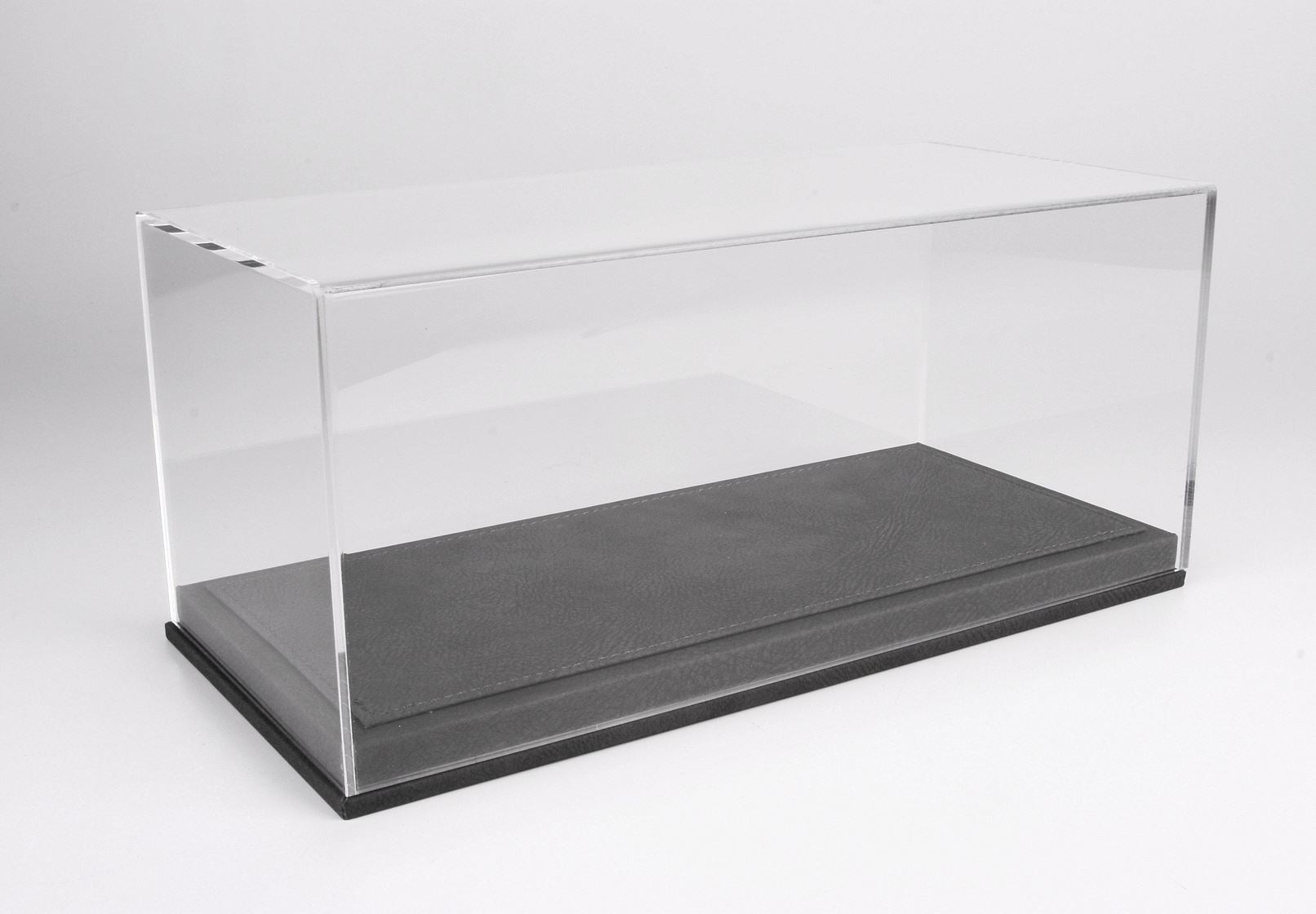 1/18 Plexiglass Display Case With Grey Leatherette Base $49.95 ModelCarsHub