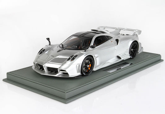 BBR 1/18 Pagani Imola 2020 Matt Silver- Resin Model- Display Case Included