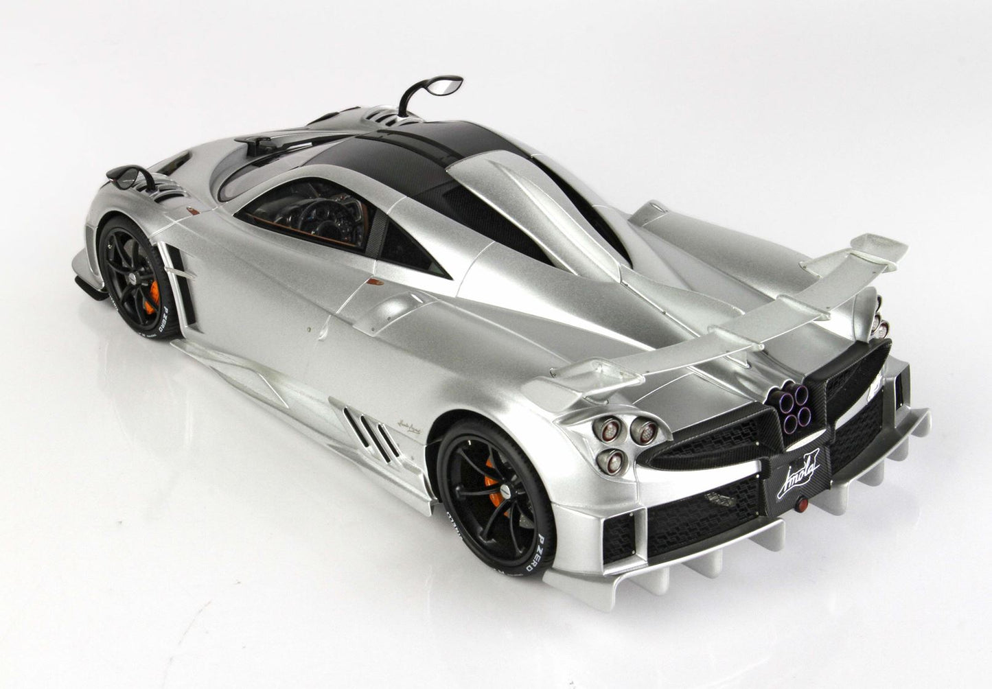 BBR 1/18 Pagani Imola 2020 Matt Silver- Resin Model- Display Case Included