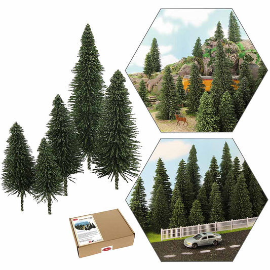 40pcs Model Pine Trees Deep Green Pines For Ho O N Z Scale Model Railway Layout Miniature Scenery S0804 - Model Building Kits