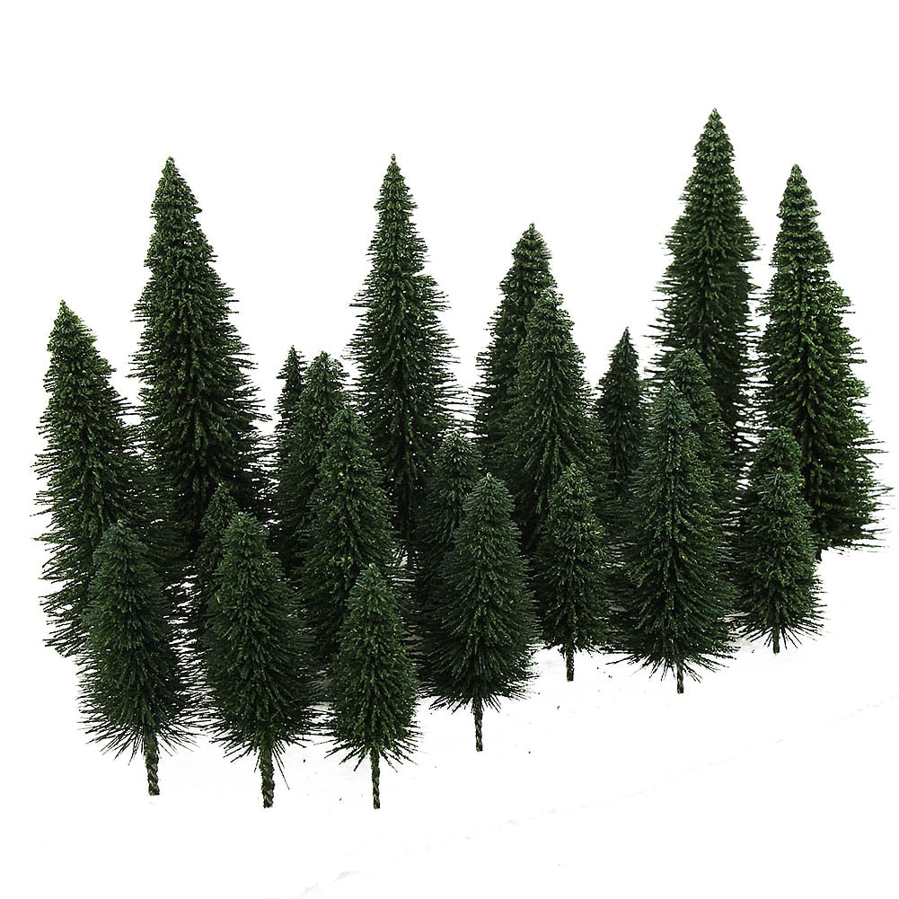 40pcs Model Pine Trees Deep Green Pines For Ho O N Z Scale Model Railway Layout Miniature Scenery S0804 - Model Building Kits