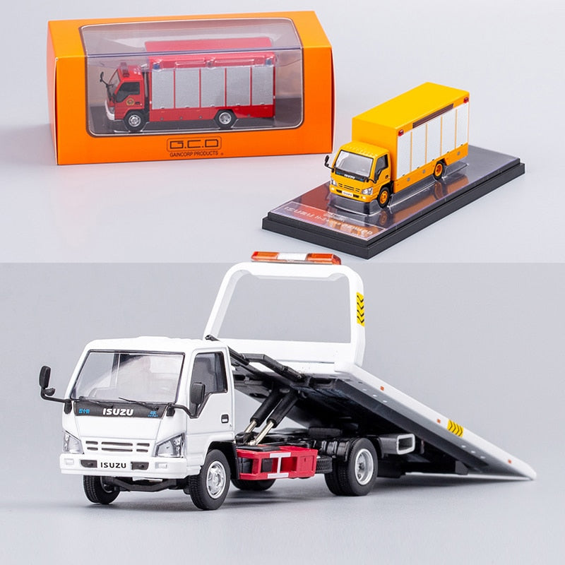 Gcd 1:64 Isuzu Series Reward Flatbed Tow Truck / Isuzu 4k Fire Truck Diecast Model Car - Railed/motor/cars/bicycles