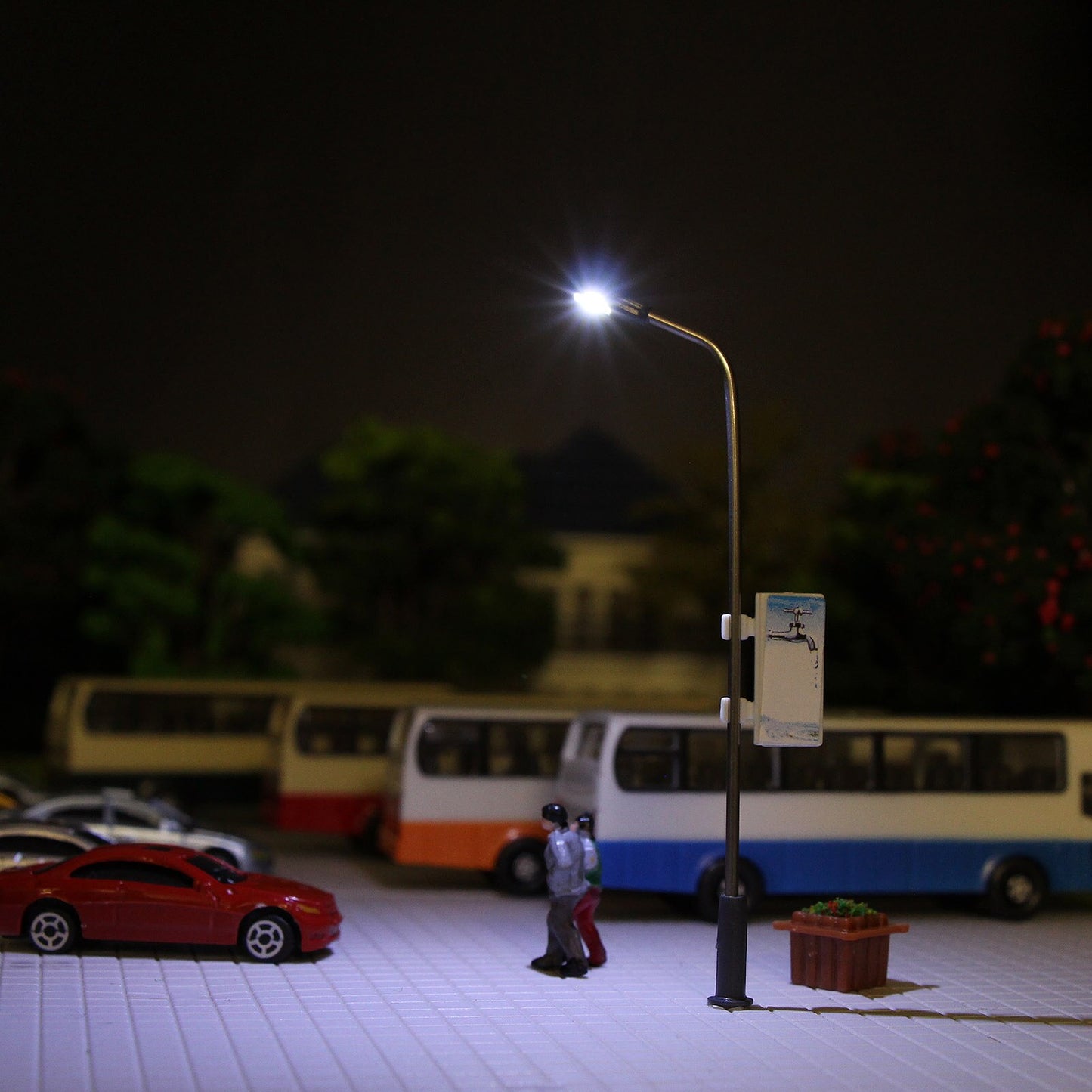 Lqs08 20pcs Model Diorama Advertisement Lamps Post Street Lights Ho Oo Scale 1:87 Led 3v Free Resistors Warm White Bright White - Model Building Kits