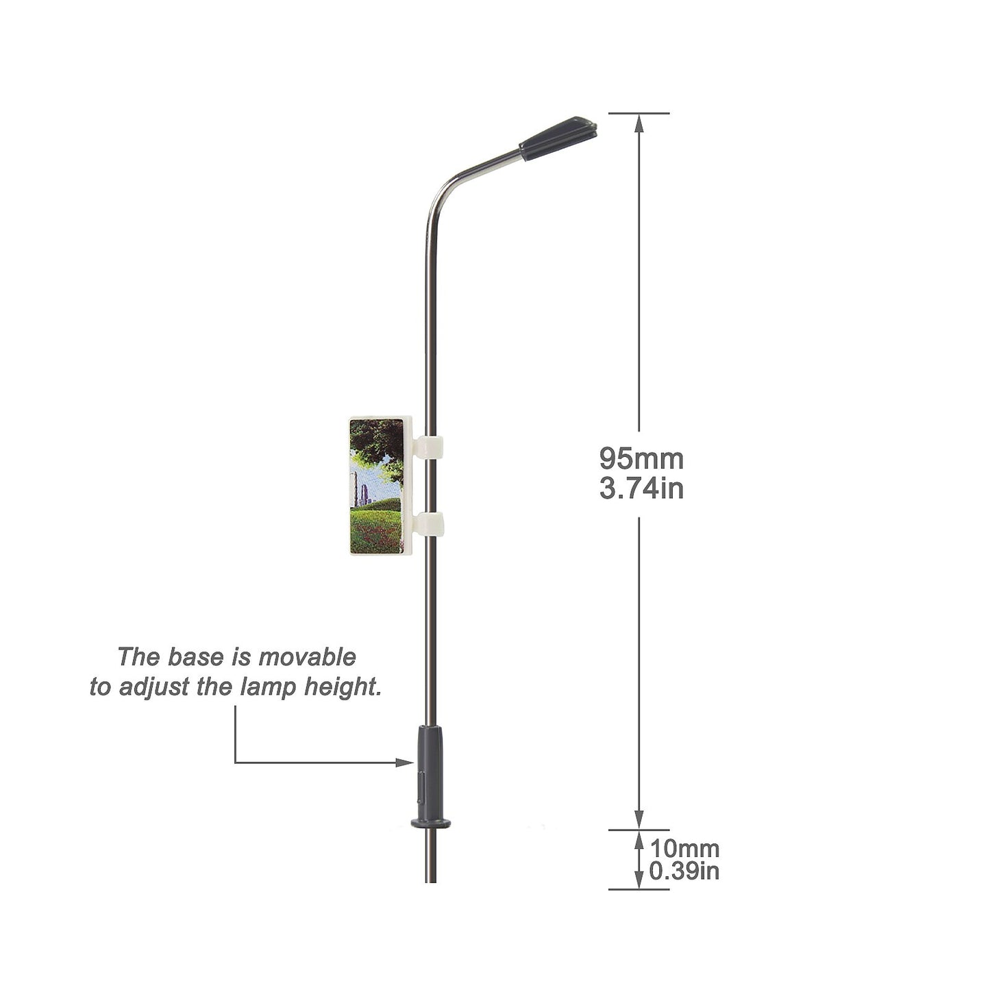 Lqs08 20pcs Model Diorama Advertisement Lamps Post Street Lights Ho Oo Scale 1:87 Led 3v Free Resistors Warm White Bright White - Model Building Kits