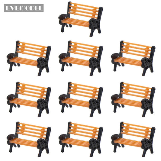 Model Train N Scale Z 1:150 Miniature Park Bench Chair Sette Model Railway Layout 10pcs/20pcs Free Shipping YZ150|Model Building Kits|