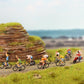 Model Trains Ho Scale 1:87 Cyclist Rider Photographer 15 Different Poses Bicycle Motorcycle P8722 - Model Building Kits