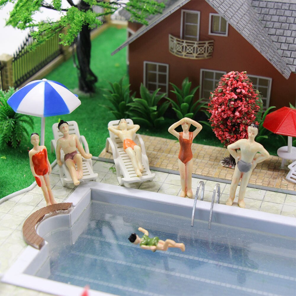 P50yy 20pcs 1:50 Swim People Figures Beach Figures Model Trains Scale O Scenery Miniature - Model Building Kits