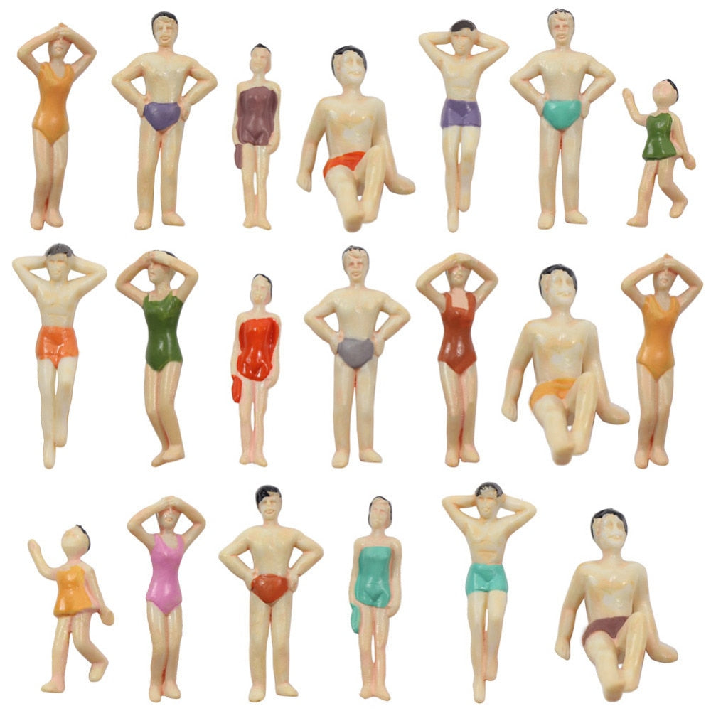 P50yy 20pcs 1:50 Swim People Figures Beach Figures Model Trains Scale O Scenery Miniature - Model Building Kits