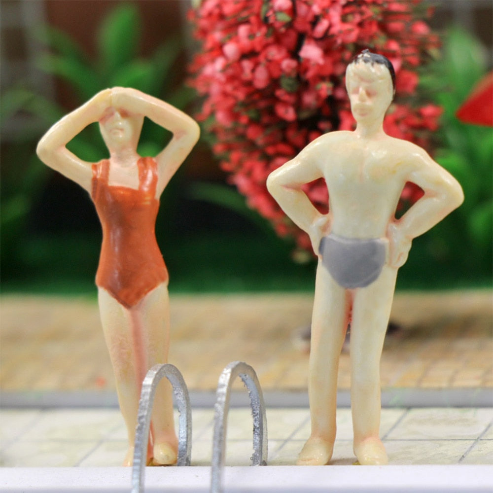 P50yy 20pcs 1:50 Swim People Figures Beach Figures Model Trains Scale O Scenery Miniature - Model Building Kits