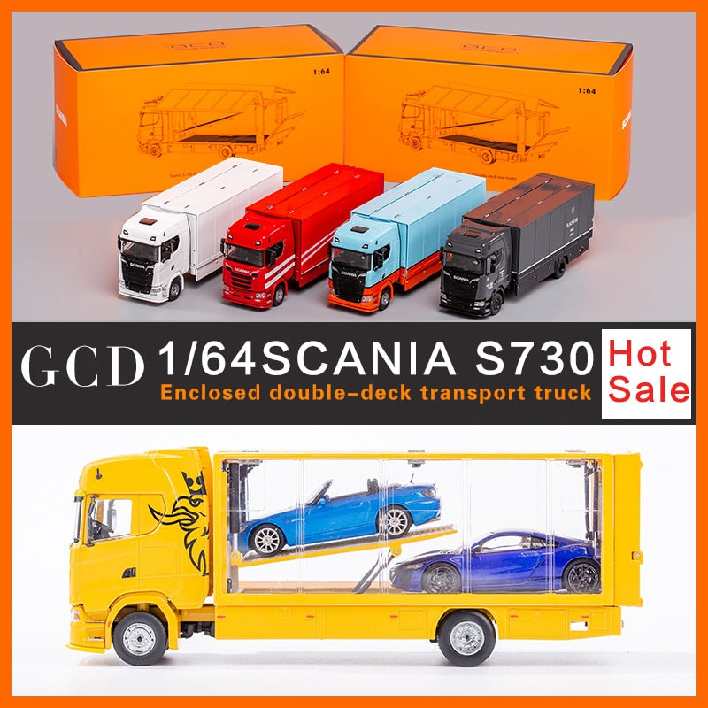 GCD 1/64 Scania S730 Double Deck Gull Wing Tow Truck Diecast Model Car
