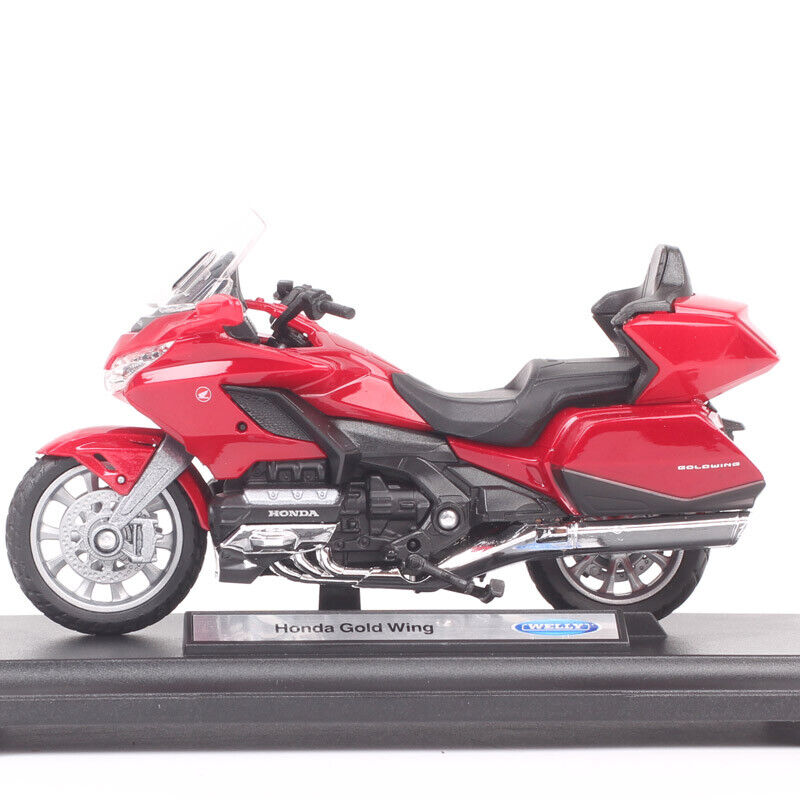 1/18 Welly Honda Gold Wing Motorcycle Model Tour Bike Diecast Toy 2002 Red