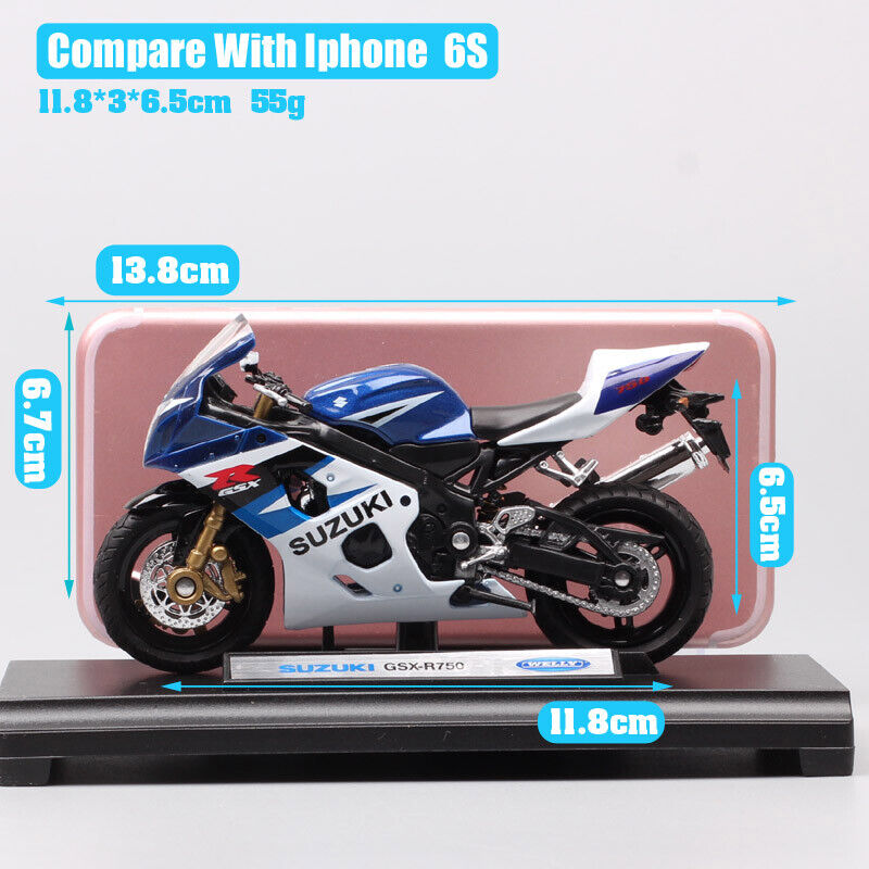 1:18 Welly SUZUKI GSX-R750 Gixxer 750 motorcycle bike model Diecast