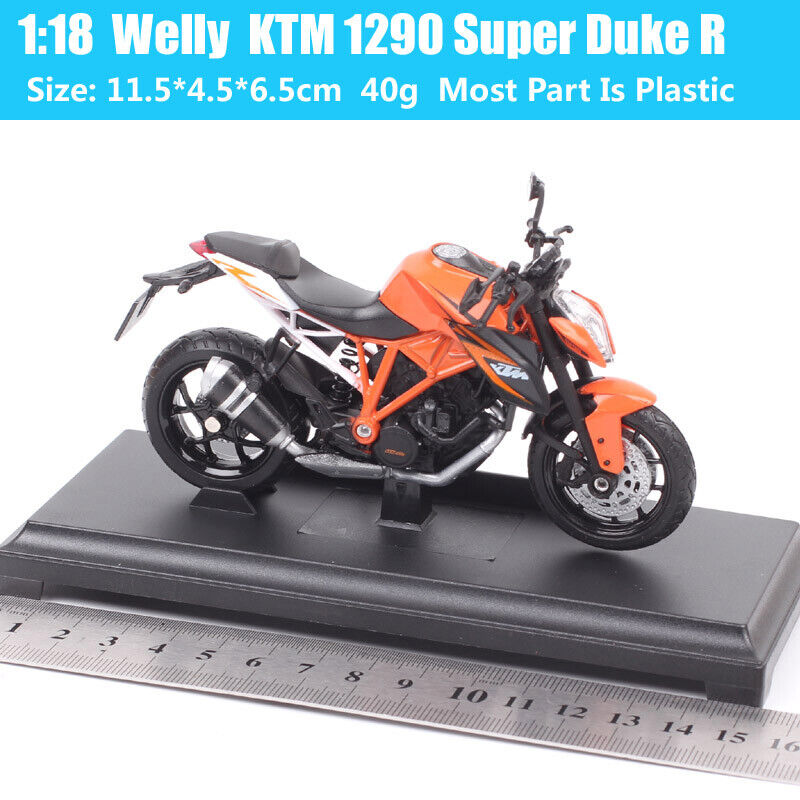 1/18 Welly Small KTM 1290 Super Duke R Bike Model Toy Motorcycle Replicas