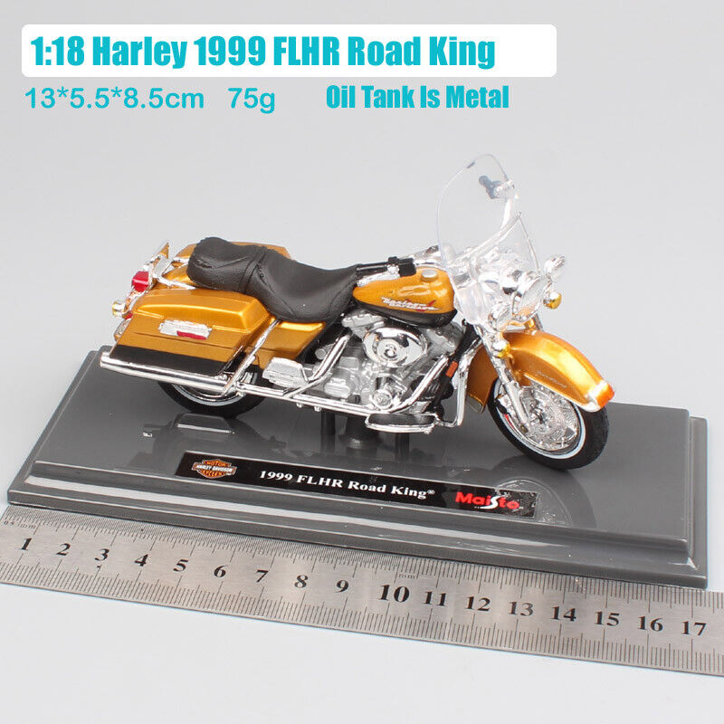 1/18 Maisto 1999 Harley FLHR Road King Gold motorcycle diecast model toy Gold