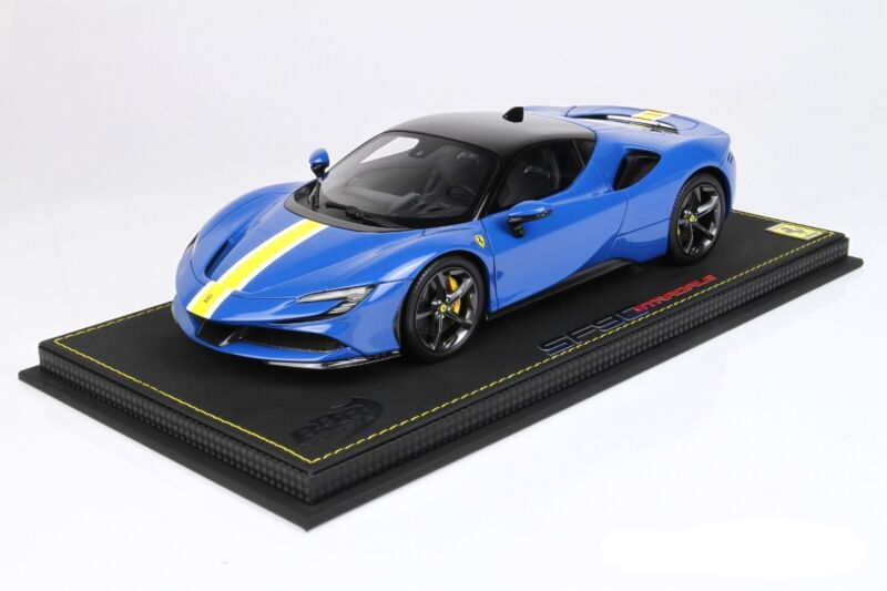 Ferrari SF90 Stradale Azzurro Dino Blue - Limited 100 pcs w/ Case BBR 1/18