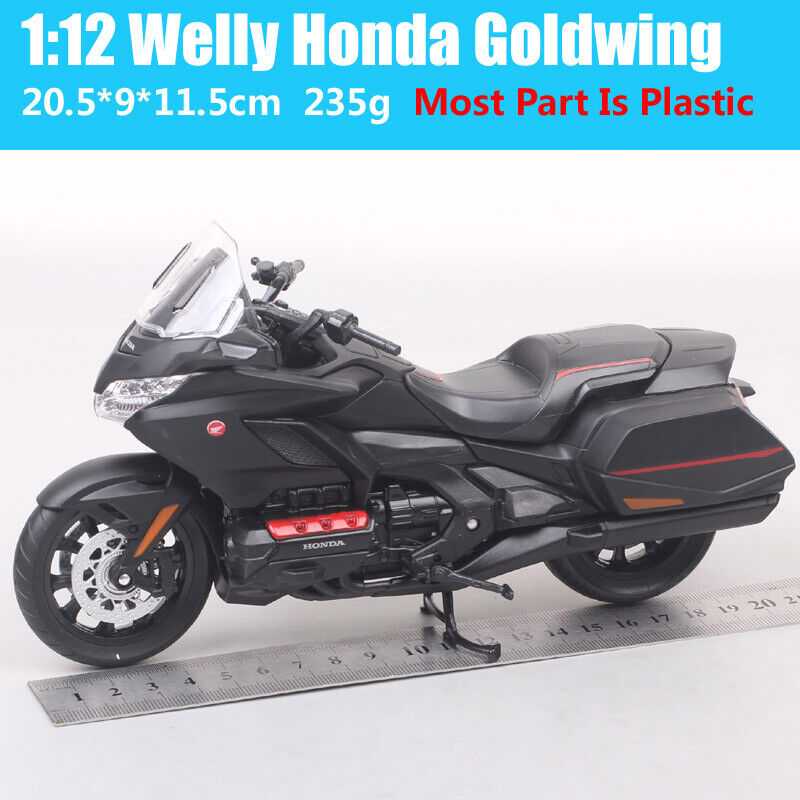 1/12 Welly Big Honda Gold Wing Motorcycle Toy Model Touring Bike Cruiser Matte