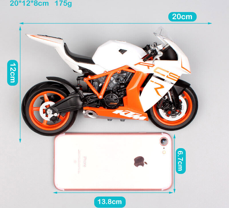 1/10 Welly KTM 1190 RC8 Sport Bike Vehicle Motorcycle Model White