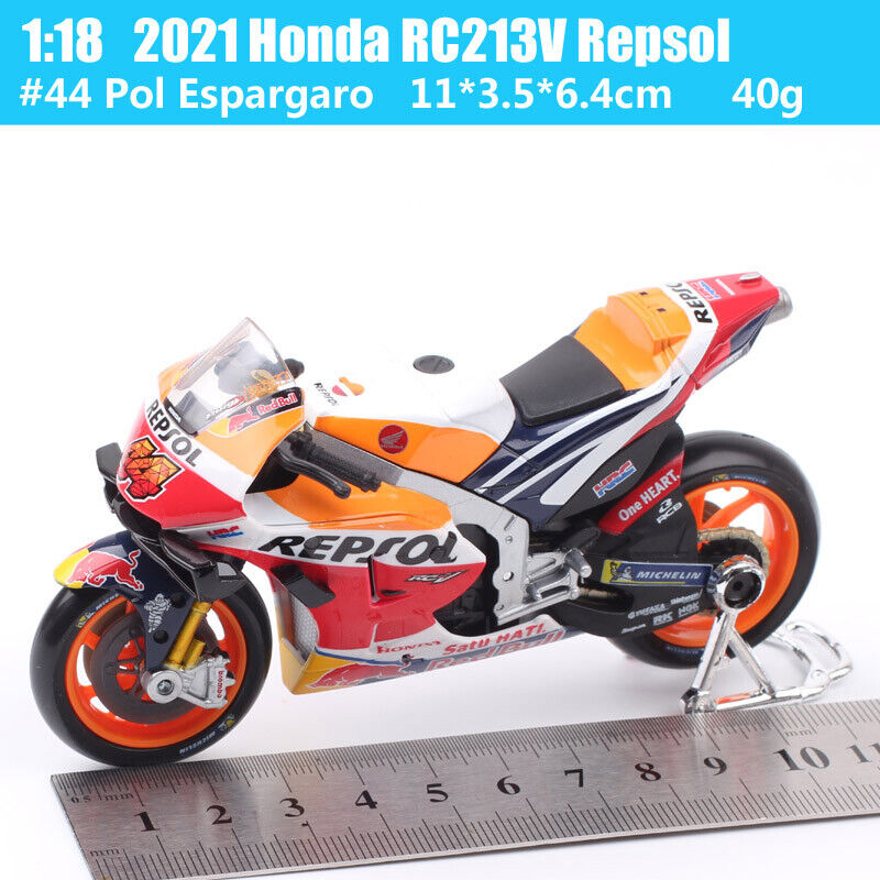 1/18 2021 Honda RC213V Repsol #44 Pol Espargaro Motorcycle Bike MotoGP model