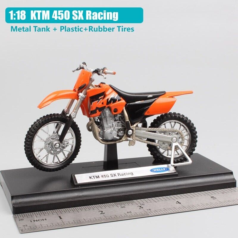 1/18 Welly KTM 450 SX Racing dirt bike Motocross model Diecast Toy Motorcycle