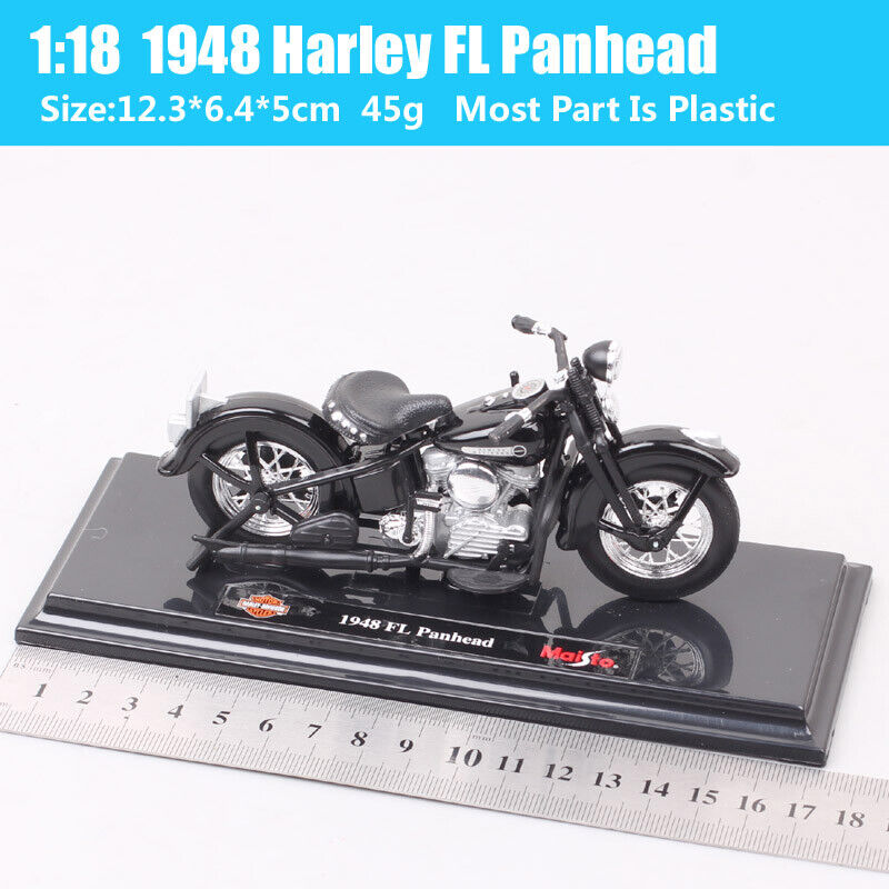 1/18 Scale Maisto Harley HD 1948 FL Panhead Bike Diecasts Toy Motorcycle Model