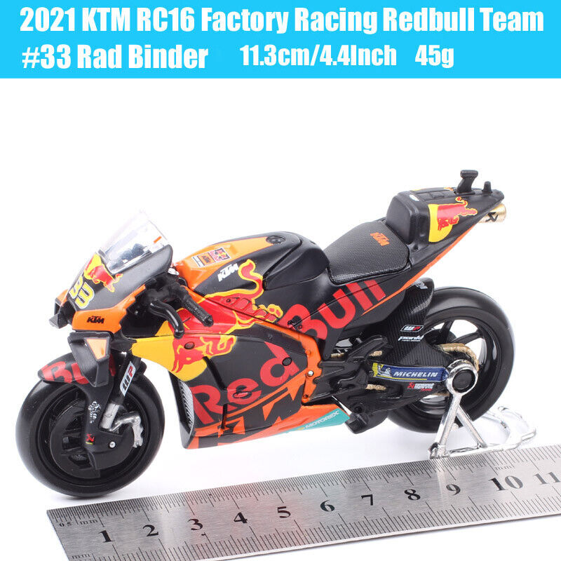 Maisto 1/18 2021 KTM RC16 Redbull Racing #33 rad Binder Motorcycle Model MotoGP