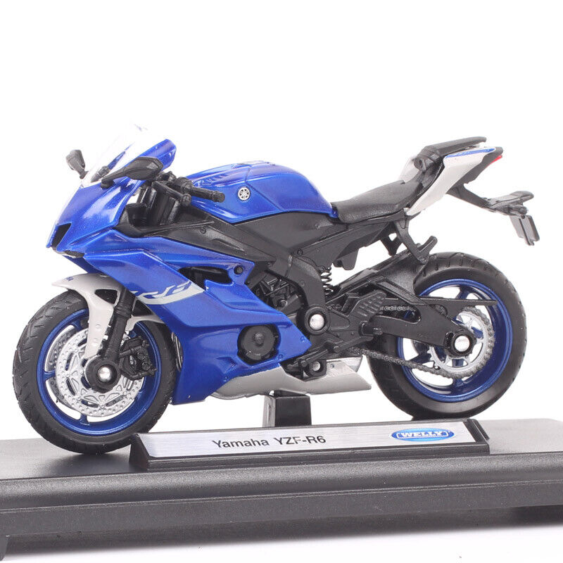 1/18 Welly 2020 Yamaha YZF R6 Racing Bike Plastic Model Motorcycle