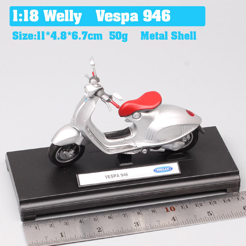 1:18 Welly 2014 Piaggio Vespa 946 Scooter motorcycle Diecast model