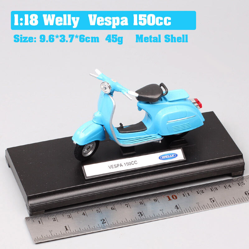 1:18 scale Welly 1970 Piaggio Vespa 150CC Scooter motorcycle Diecast bike model