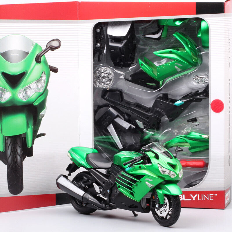 Maisto Assembly line 1/12 scale Kawasaki Ninja ZX-14 Motorcycle model DIY Toys