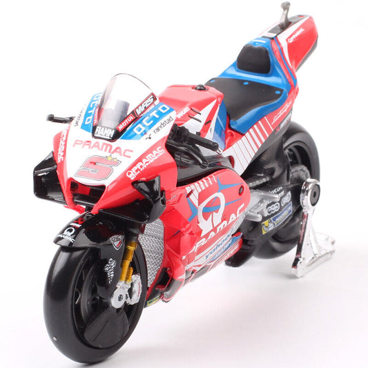 1/18 2021 Ducati Desmosedici GP21 Pramac #5 Johann Zarco Motorcycle Model Toy