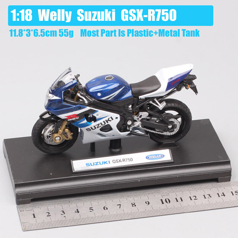 1:18 Welly SUZUKI GSX-R750 Gixxer 750 motorcycle bike model Diecast