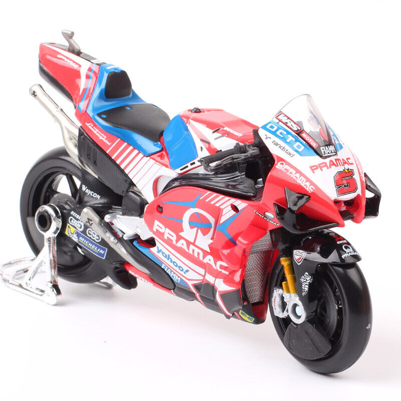 1/18 2021 Ducati Desmosedici GP21 Pramac #5 Johann Zarco Motorcycle Model Toy