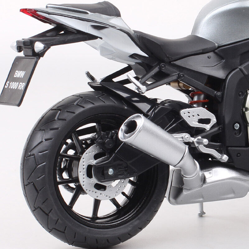 Automaxx 1/12 Scale 2009 BMW S1000RR Plastic Motorcycle Model Bike Gray Joycity