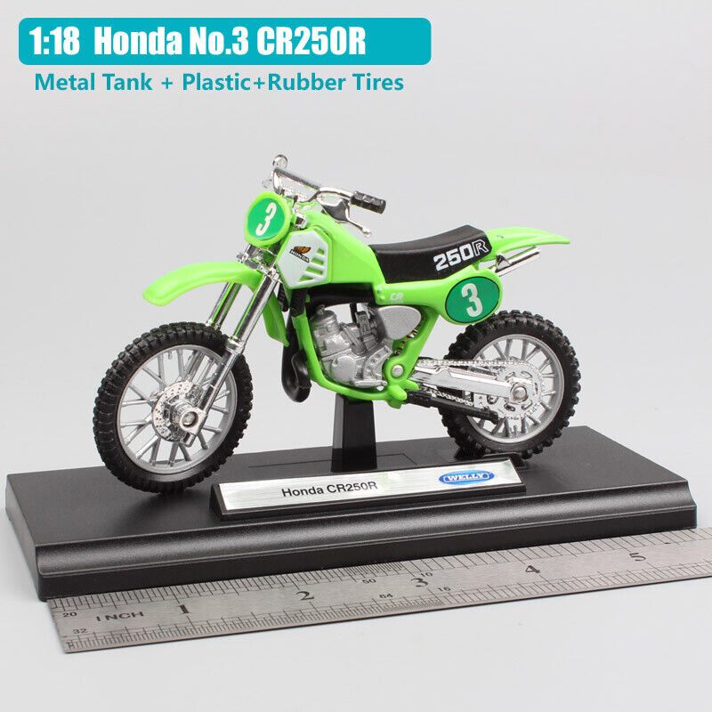 1/18 Welly Honda CR250R #3 Motorcycle Diecast Motocross Dirt