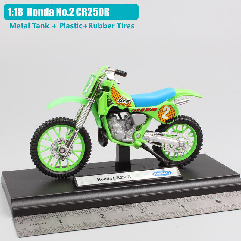 1/18 Honda CR250R #2 Race Dirt Bike Diecast Toy Motocross Model Motorcycle